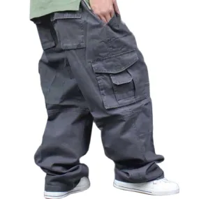 McGregor Clan-Wide Leg Hip Hop Pants Men Casual Cotton Harem Cargo Pants Loose baggy Streetwea