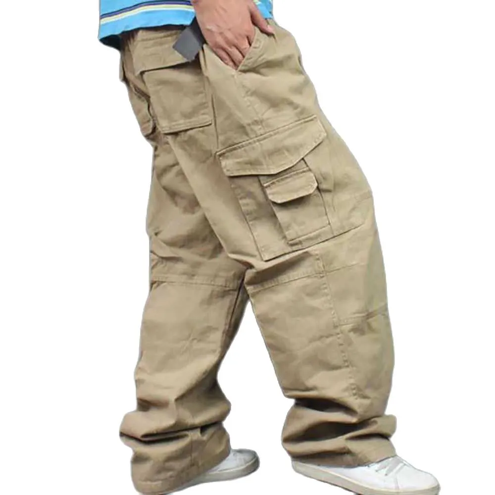 McGregor Clan-Wide Leg Hip Hop Pants Men Casual Cotton Harem Cargo Pants Loose baggy Streetwea