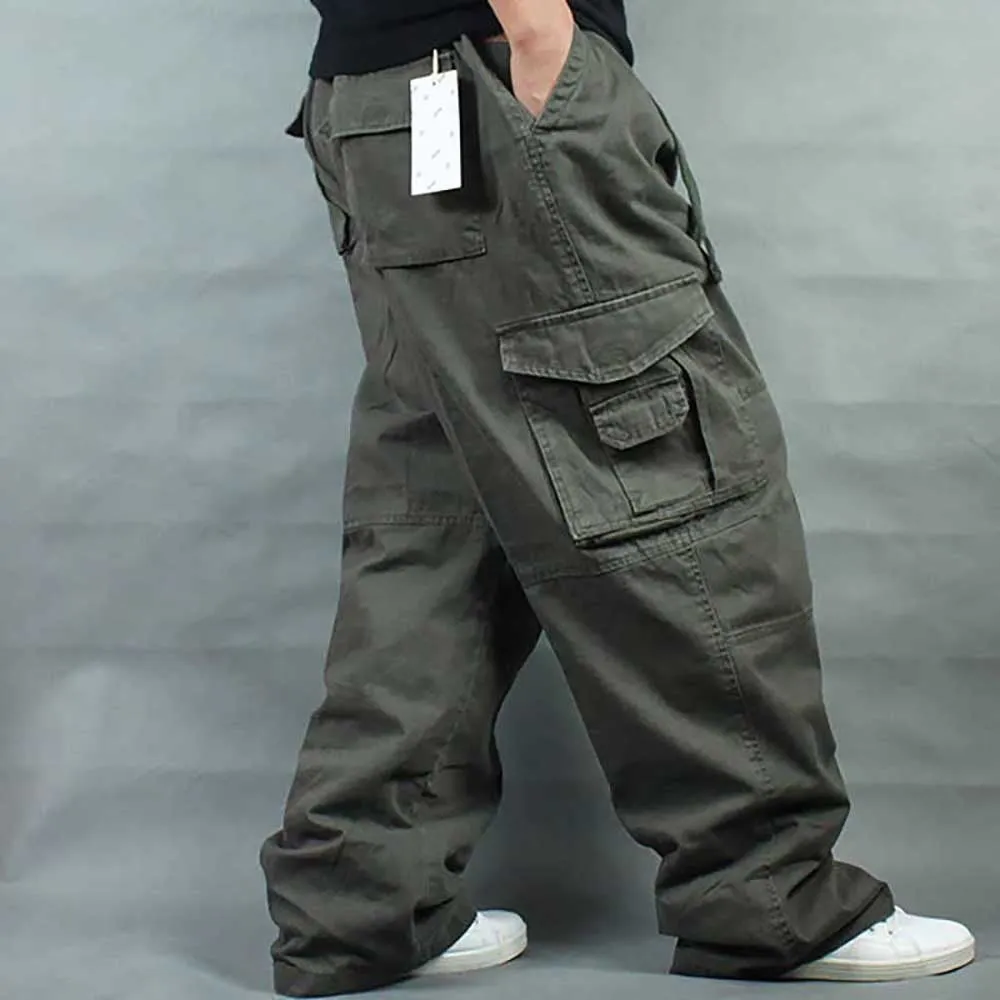 McGregor Clan-Wide Leg Hip Hop Pants Men Casual Cotton Harem Cargo Pants Loose baggy Streetwea