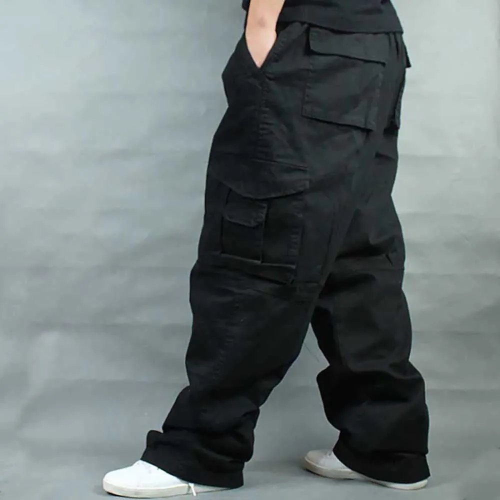 McGregor Clan-Wide Leg Hip Hop Pants Men Casual Cotton Harem Cargo Pants Loose baggy Streetwea