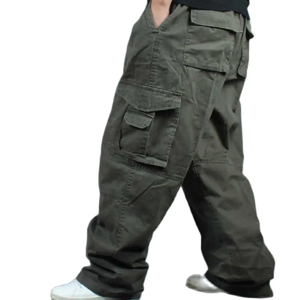 McGregor Clan-Wide Leg Hip Hop Pants Men Casual Cotton Harem Cargo Pants Loose baggy Streetwea