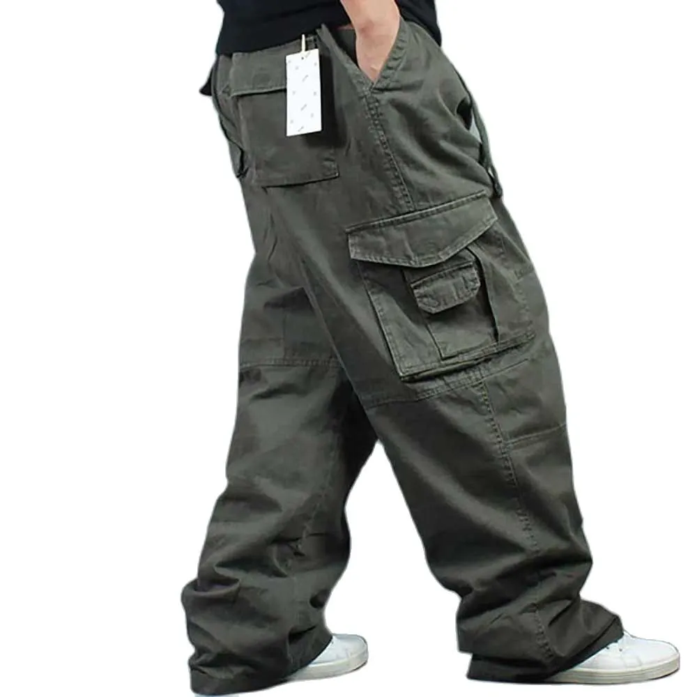 McGregor Clan-Wide Leg Hip Hop Pants Men Casual Cotton Harem Cargo Pants Loose baggy Streetwea