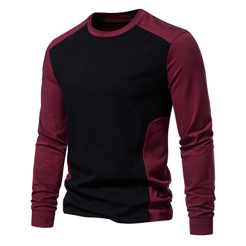 Men Crewneck Bicolor Long Sleeves T-Shirt