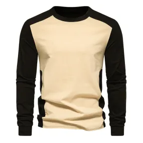 Men Crewneck Bicolor Long Sleeves T-Shirt