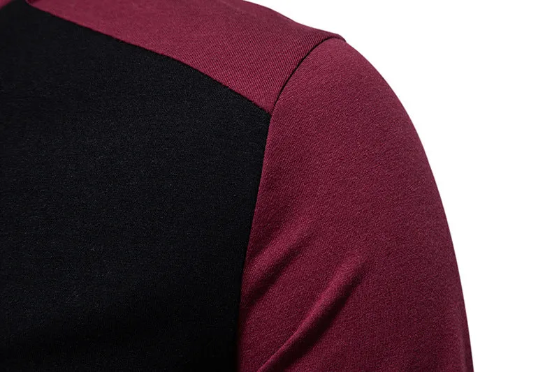 Men Crewneck Bicolor Long Sleeves T-Shirt