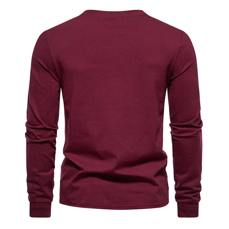 Men Crewneck Bicolor Long Sleeves T-Shirt