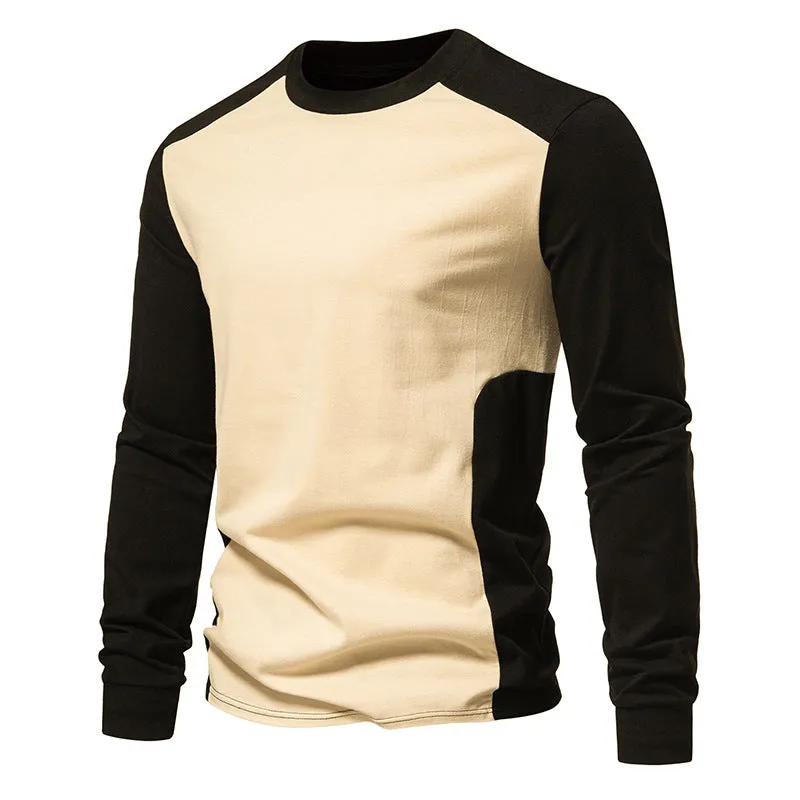 Men Crewneck Bicolor Long Sleeves T-Shirt