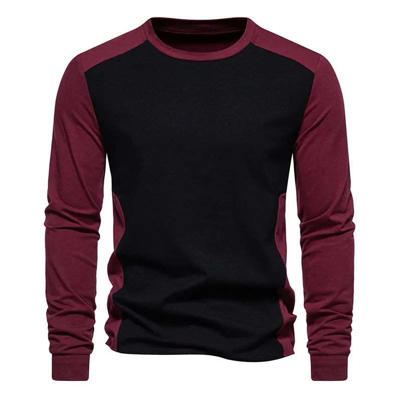 Men Crewneck Bicolor Long Sleeves T-Shirt