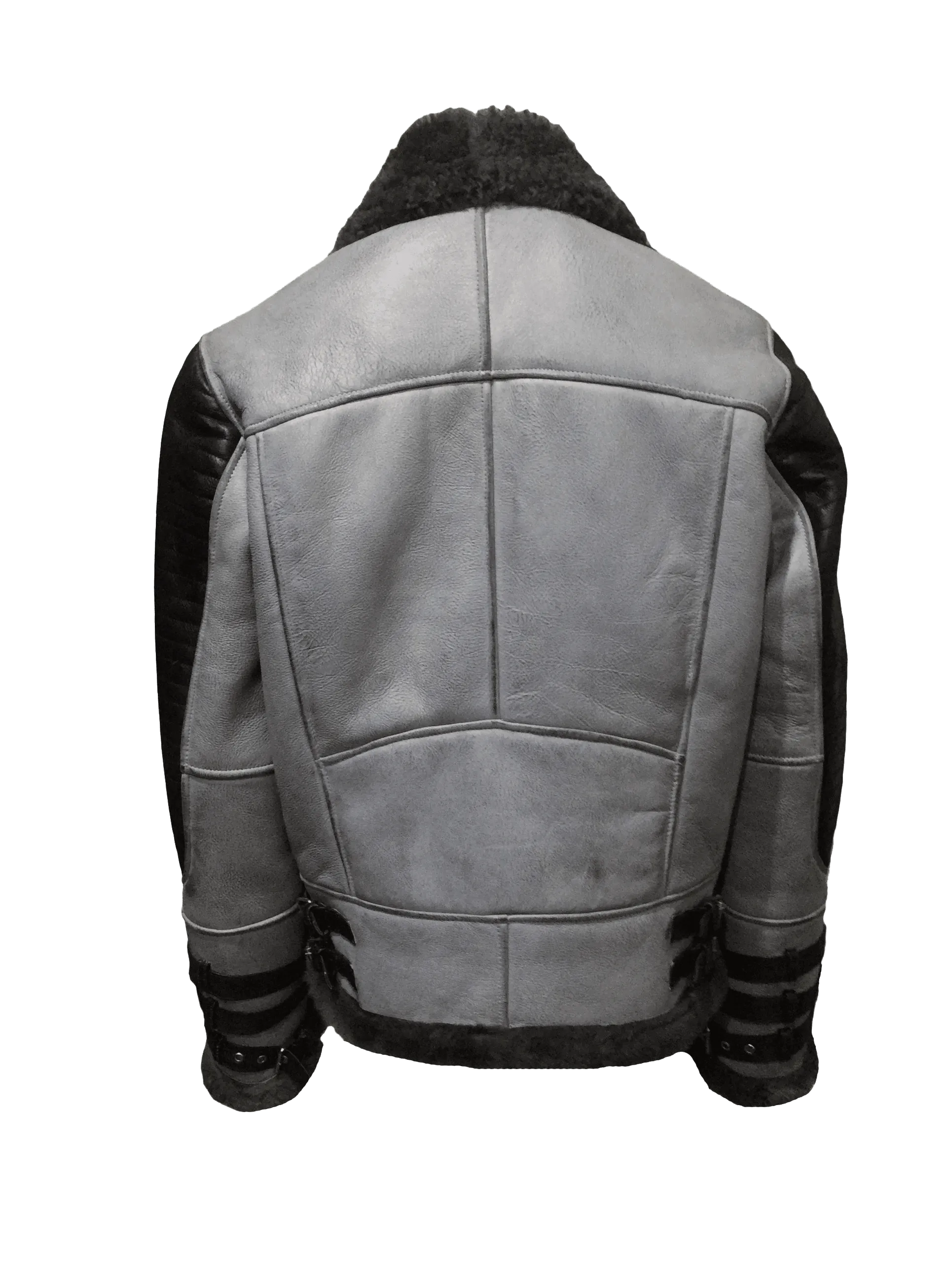 Men's Grey Shearling B3 Bomber Jacket - Now in 8 Sizes!