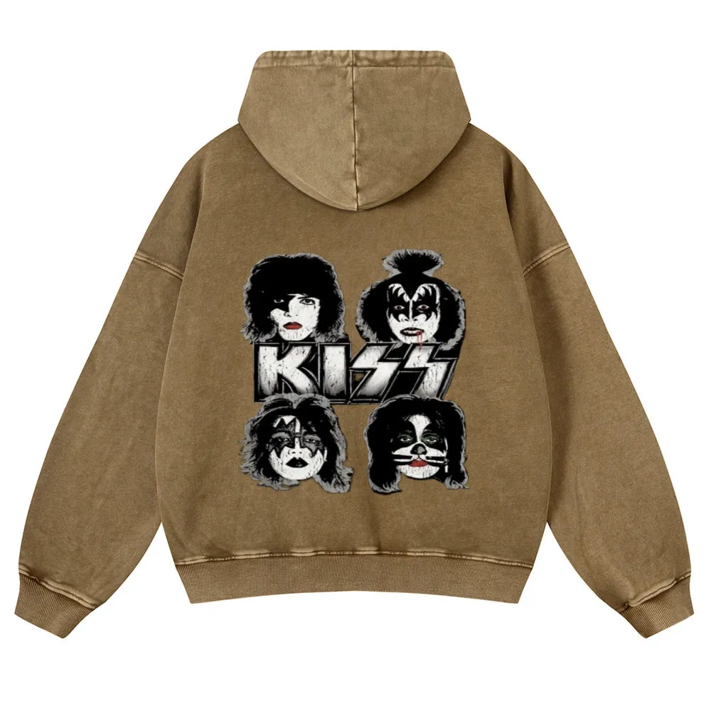 Mens Vintage Kiss Rock Hoodies