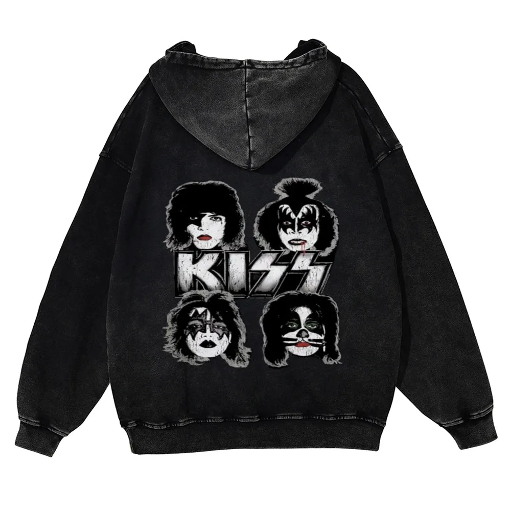 Mens Vintage Kiss Rock Hoodies