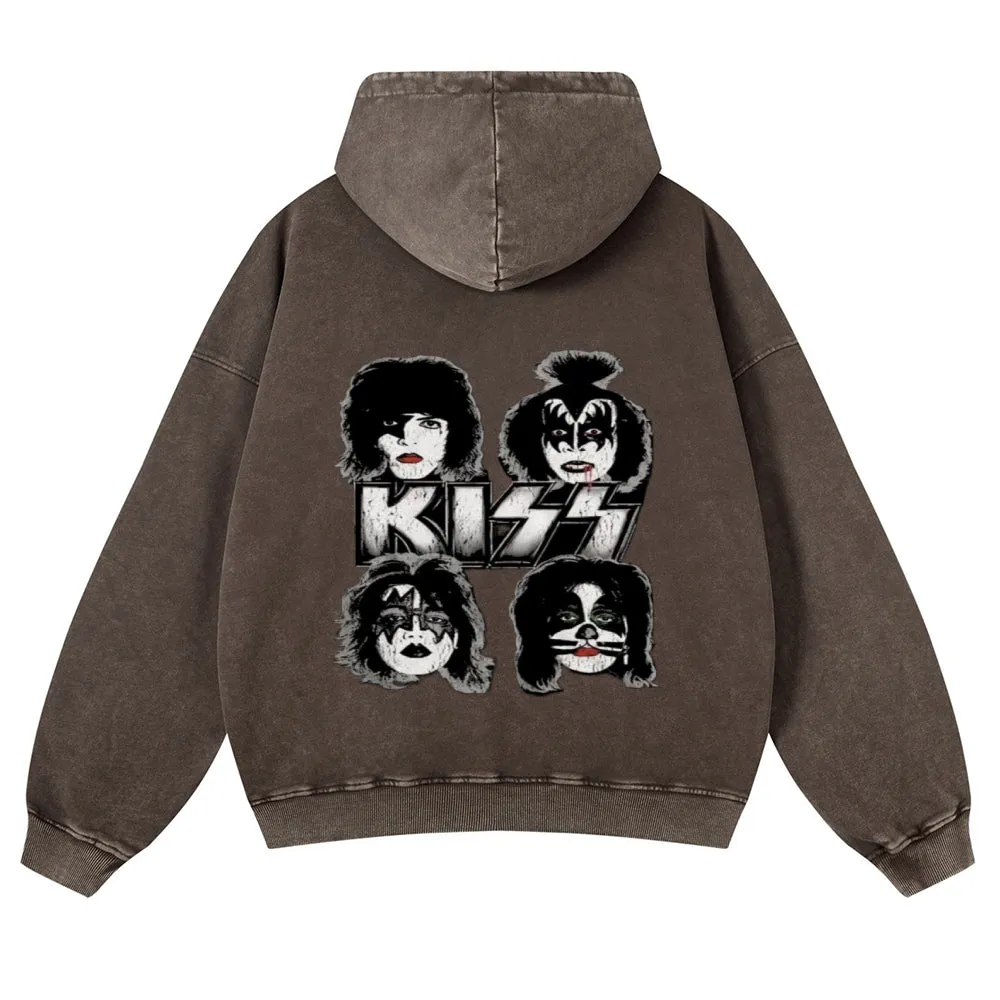 Mens Vintage Kiss Rock Hoodies