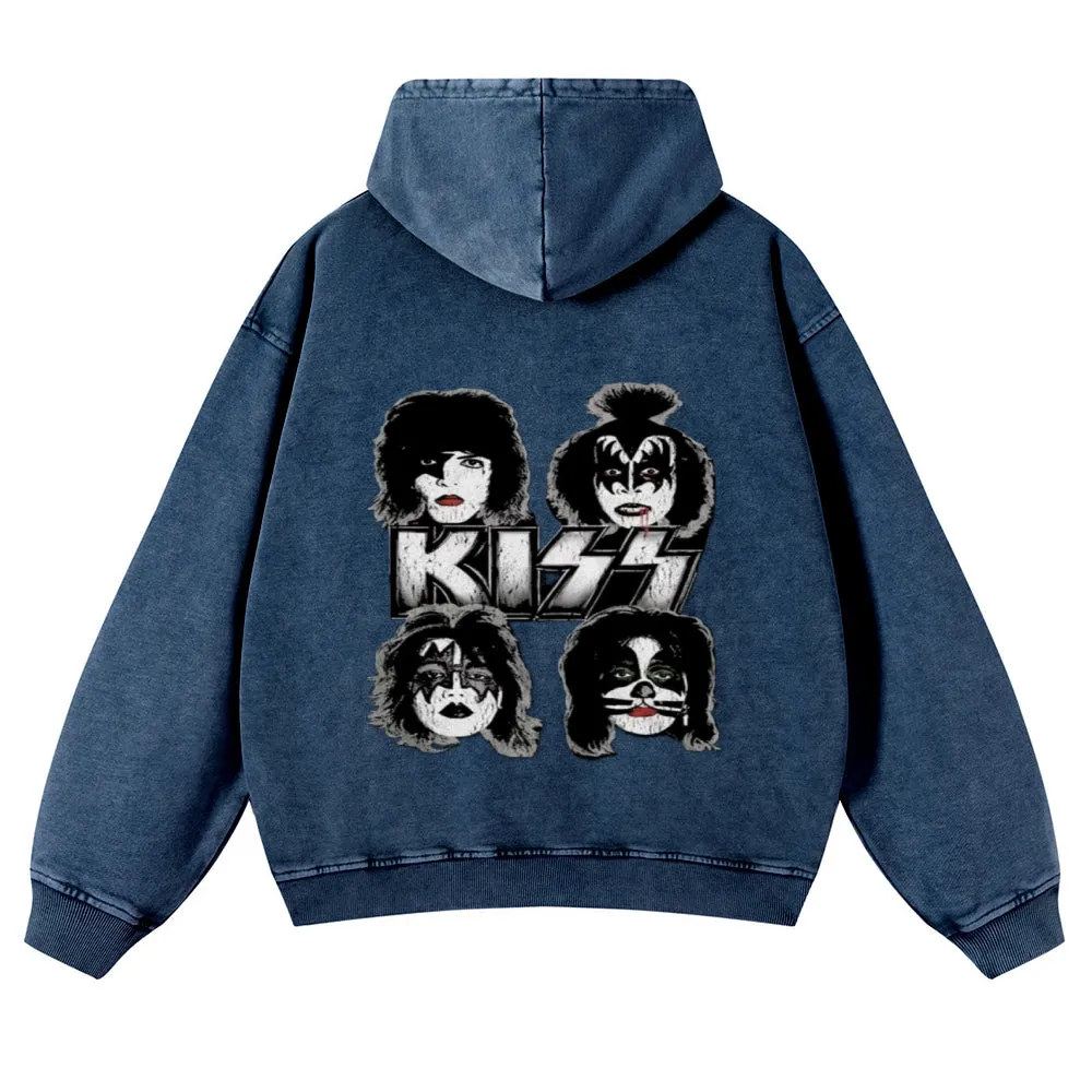 Mens Vintage Kiss Rock Hoodies