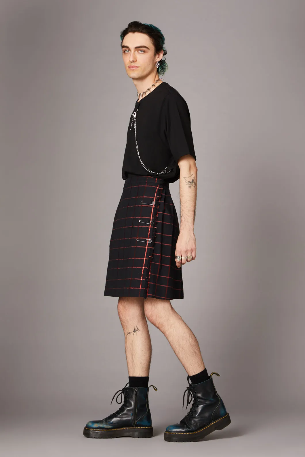 Metallic Check Tartan Kilt