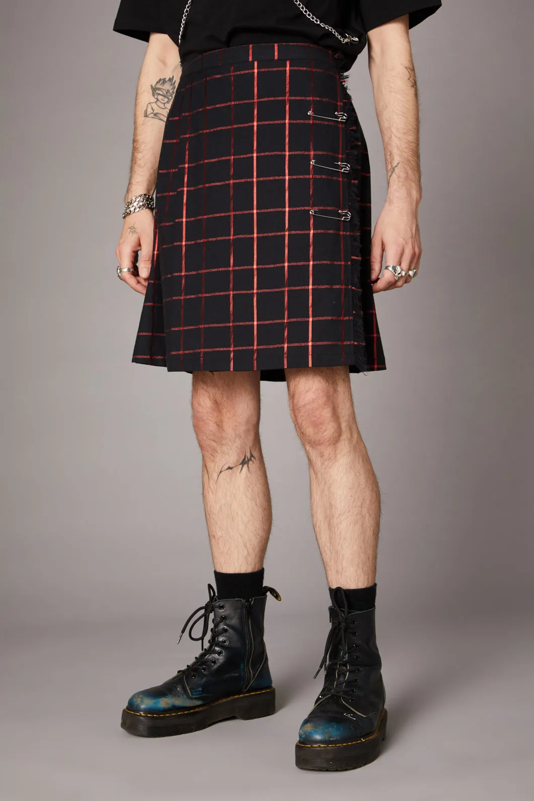 Metallic Check Tartan Kilt