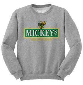 Mickey's Fine Malt Liquor Beer Logo Crewneck Sweatshirt - Athletic Heather Gray