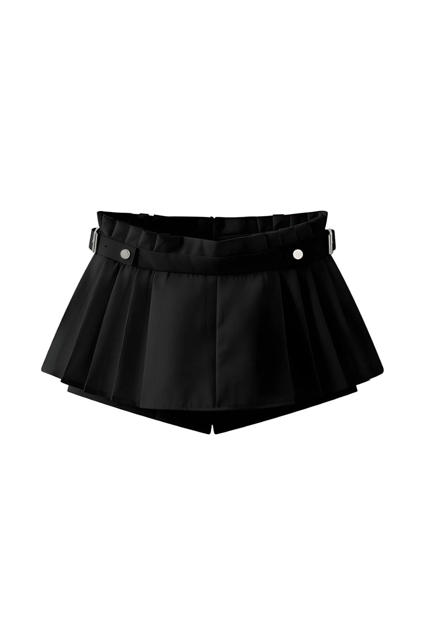 Mini Skort with Pleats - Black