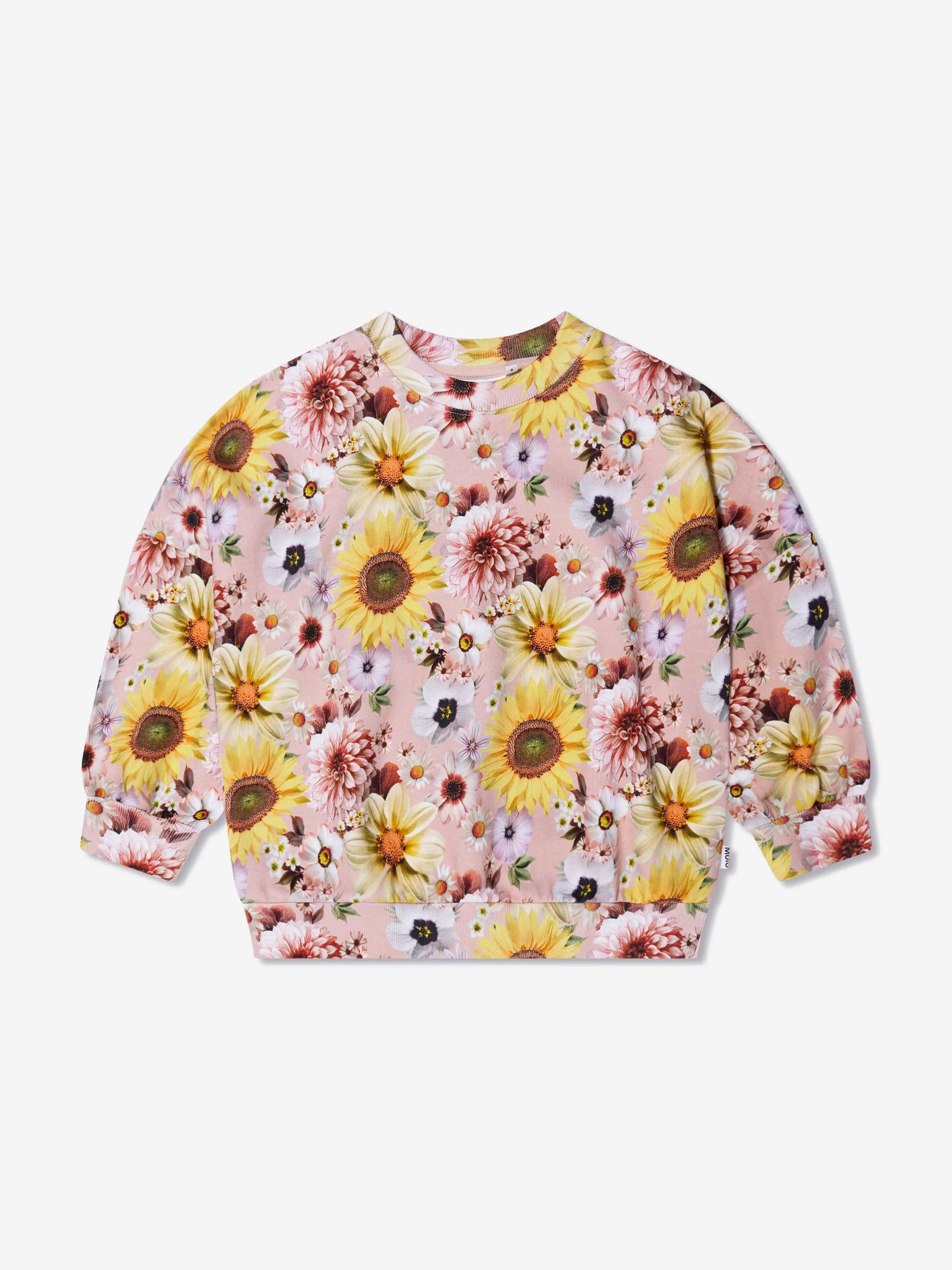 Molo Girls Floral Sweatshirt in Pink