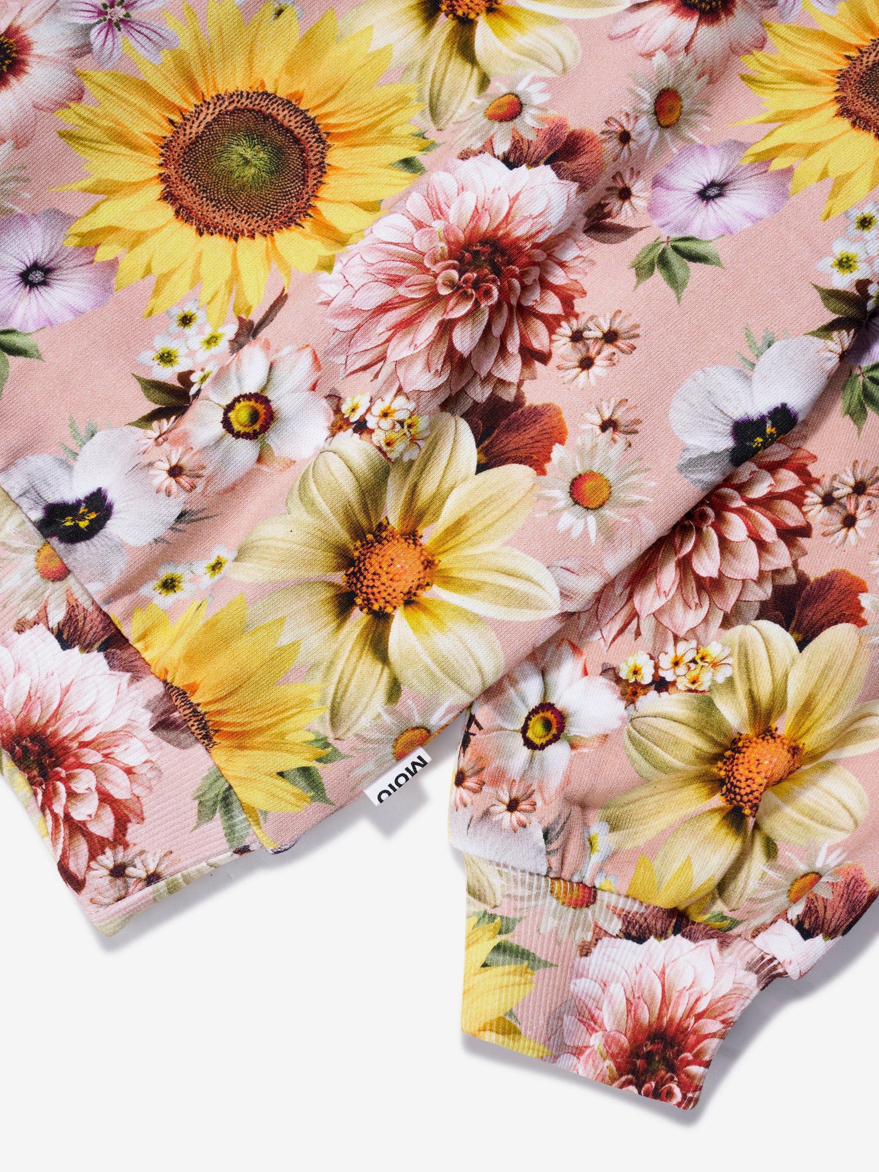 Molo Girls Floral Sweatshirt in Pink