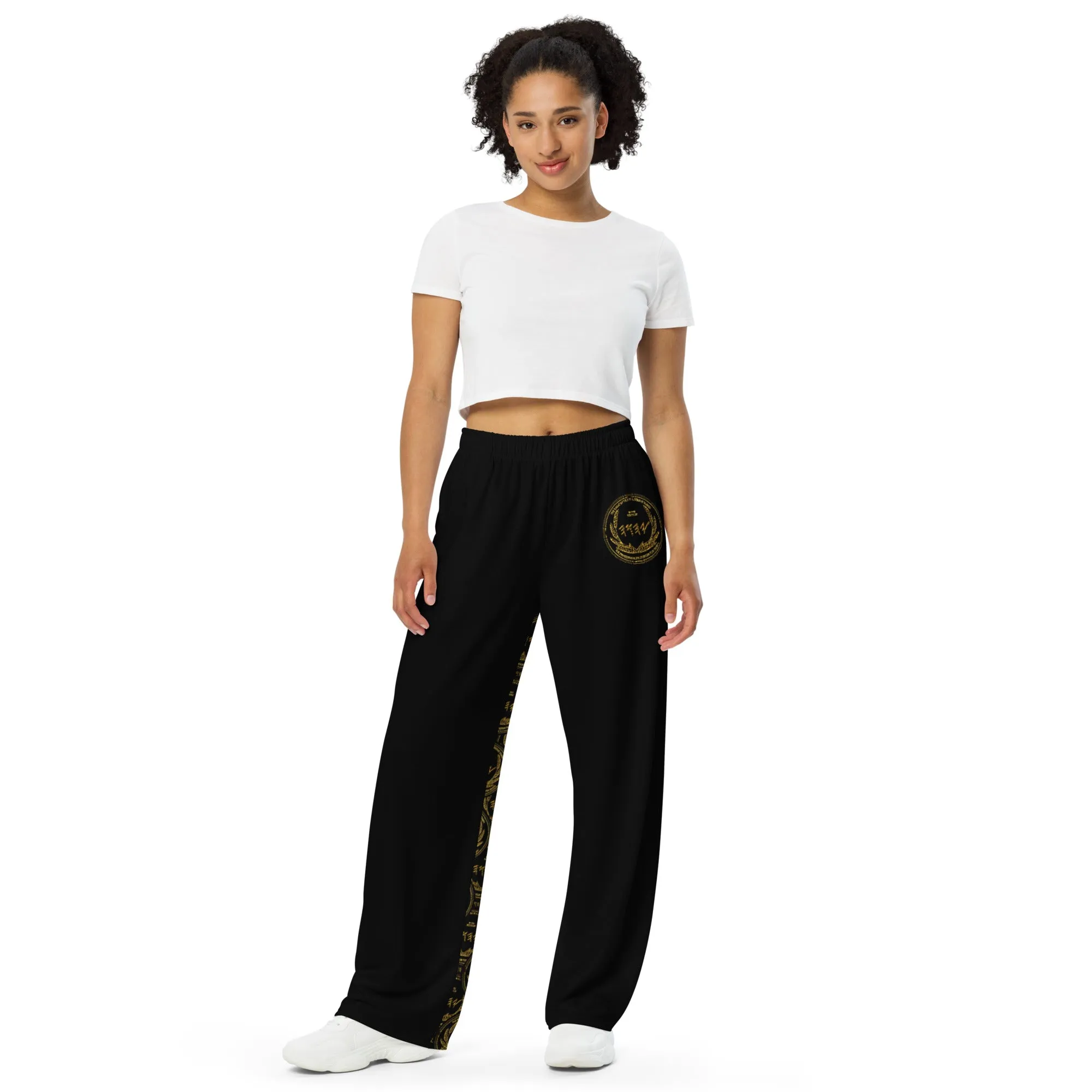 Most High God - Yahuah: The Strong Tower Designer Unisex Wide Leg Sweatpants (Style 01)