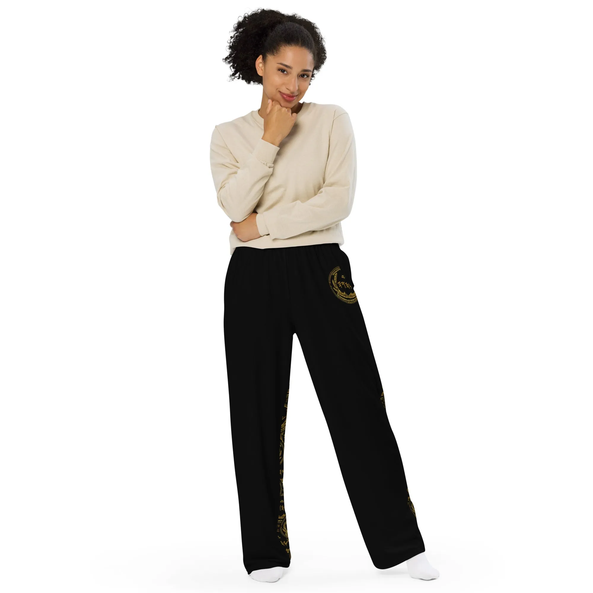 Most High God - Yahuah: The Strong Tower Designer Unisex Wide Leg Sweatpants (Style 01)