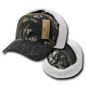 New Mossy Oak Hunting Fleece Back Flap Hat Hats Caps Cap Winter Camo Camoflauge