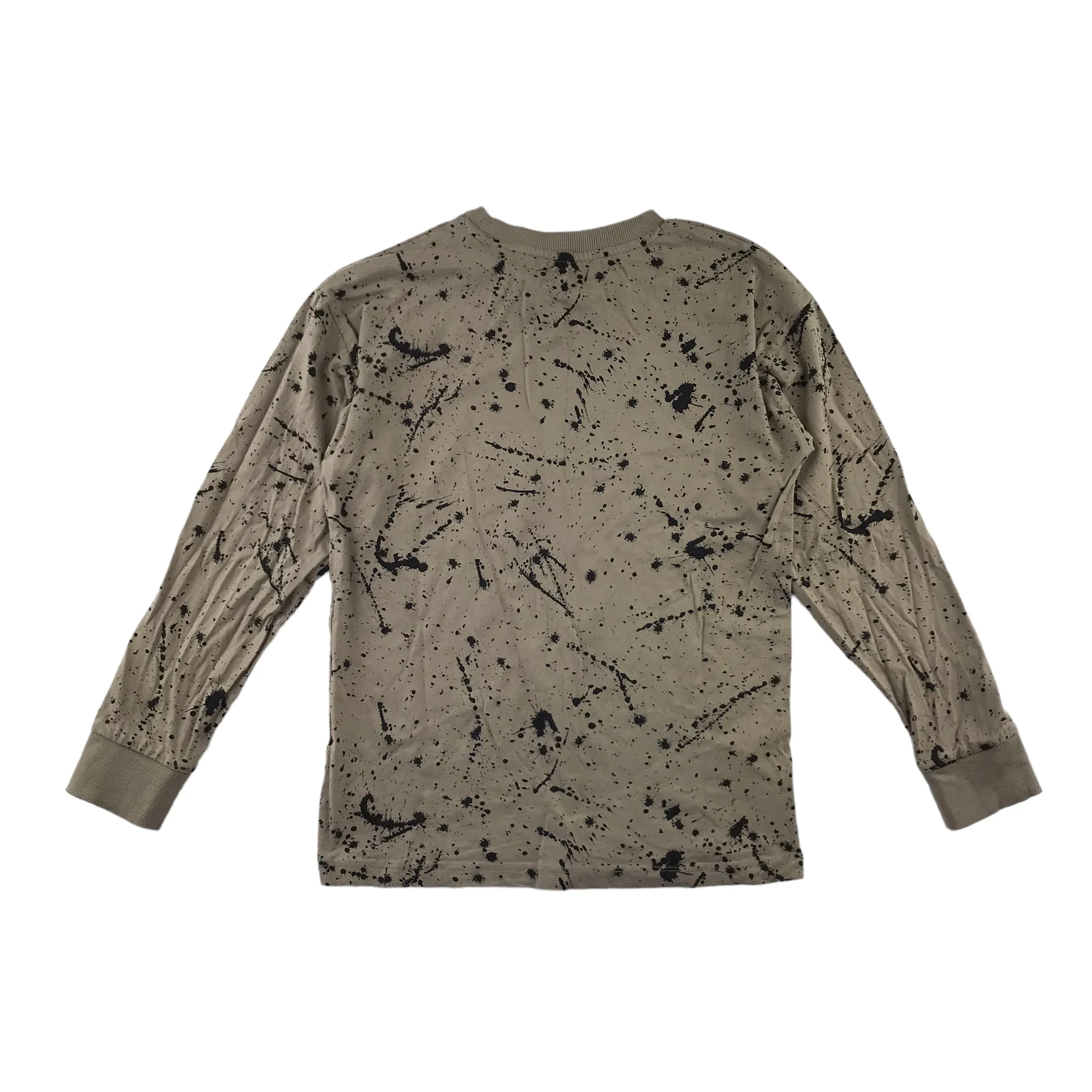 Next t-shirt 9-10 years beige with black plash pattern long sleeve cotton