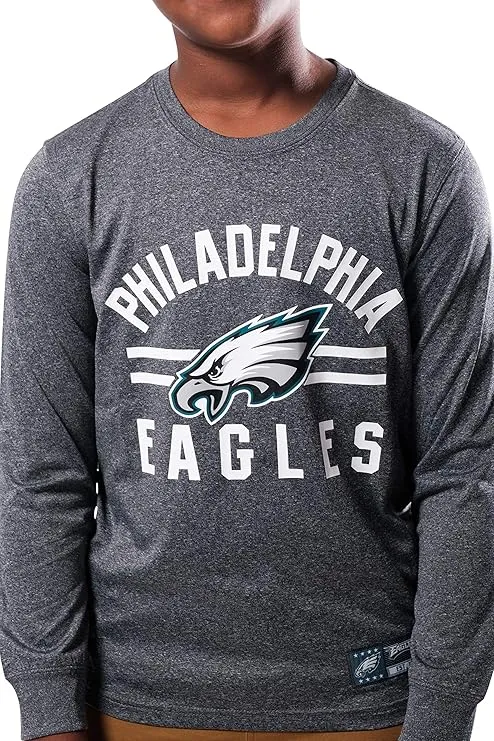 NFL Official Youth Super Soft Supreme Long Sleeve T-Shirt|Philadelphia Eagles