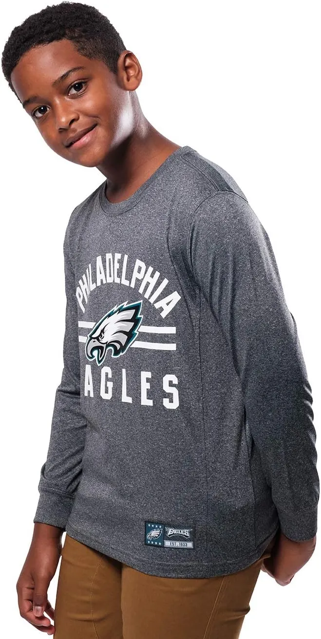 NFL Official Youth Super Soft Supreme Long Sleeve T-Shirt|Philadelphia Eagles