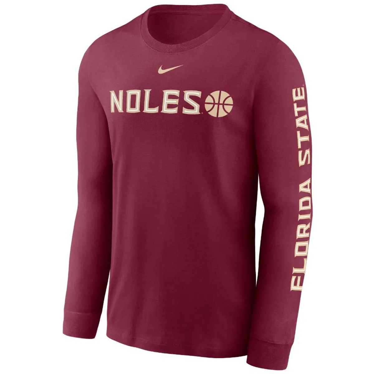 Nike Men's Noles Basketball Long Sleeve Cotton T-shirt - Garnet