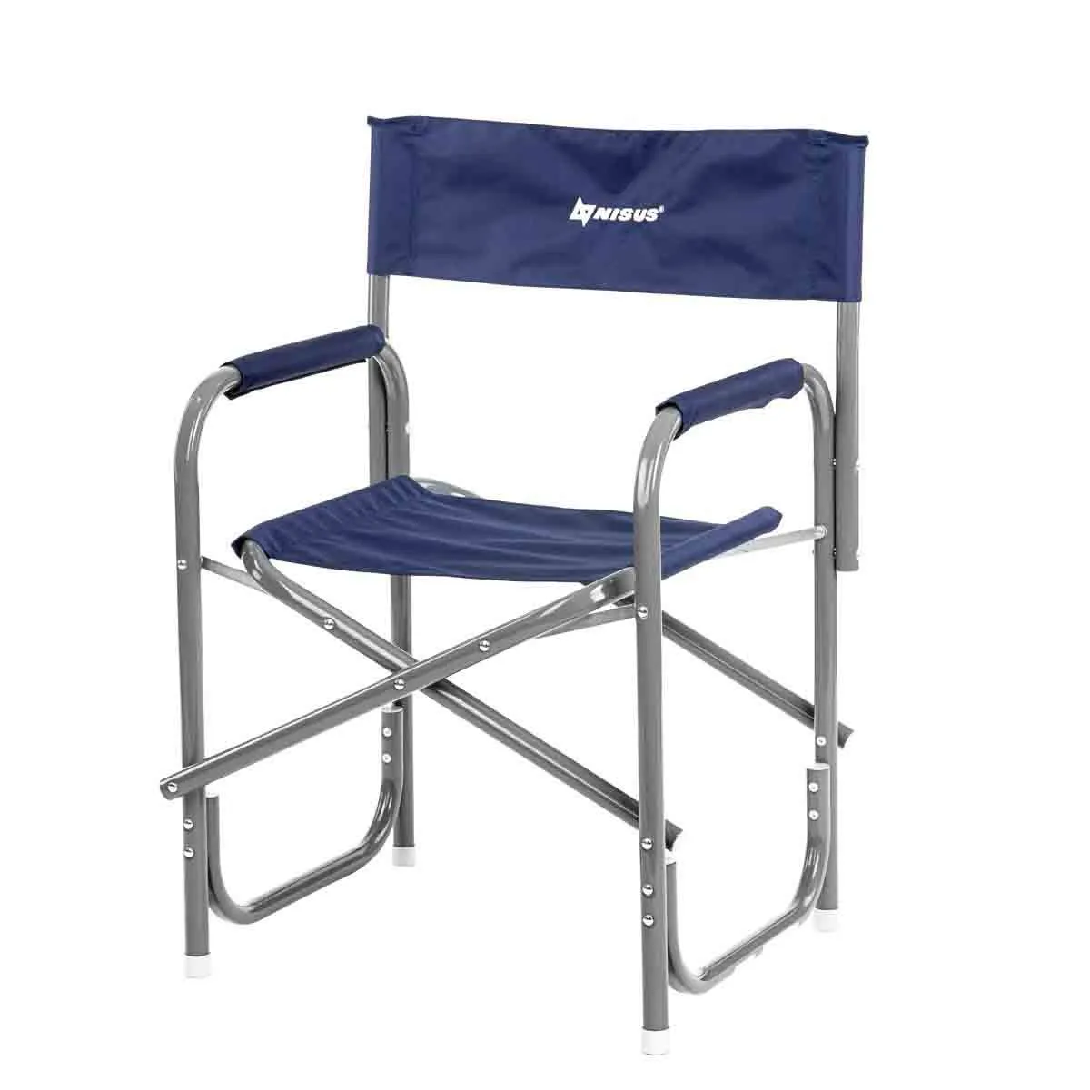 Nisus Blue Folding Aluminum Director's Chair for Camping