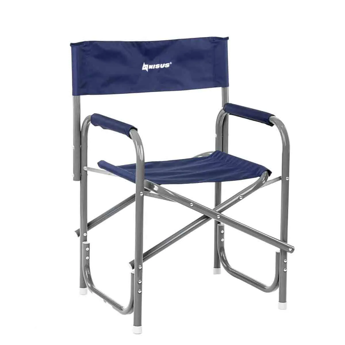 Nisus Blue Folding Aluminum Director's Chair for Camping