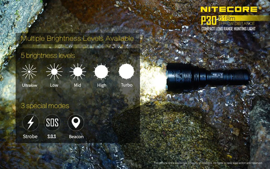 Nitecore P30 Long Range Hunting LED Flashlight