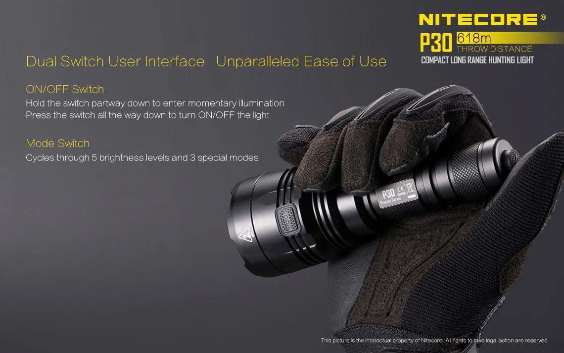 Nitecore P30 Long Range Hunting LED Flashlight