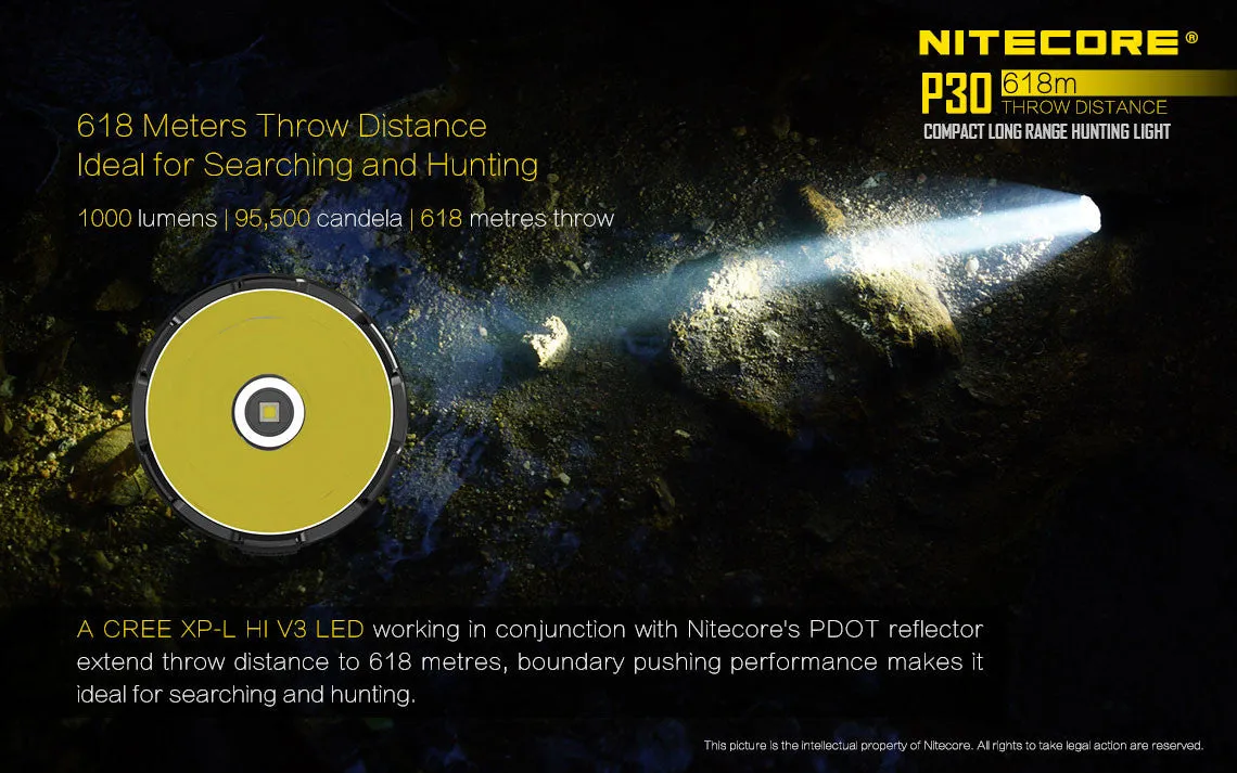 Nitecore P30 Long Range Hunting LED Flashlight