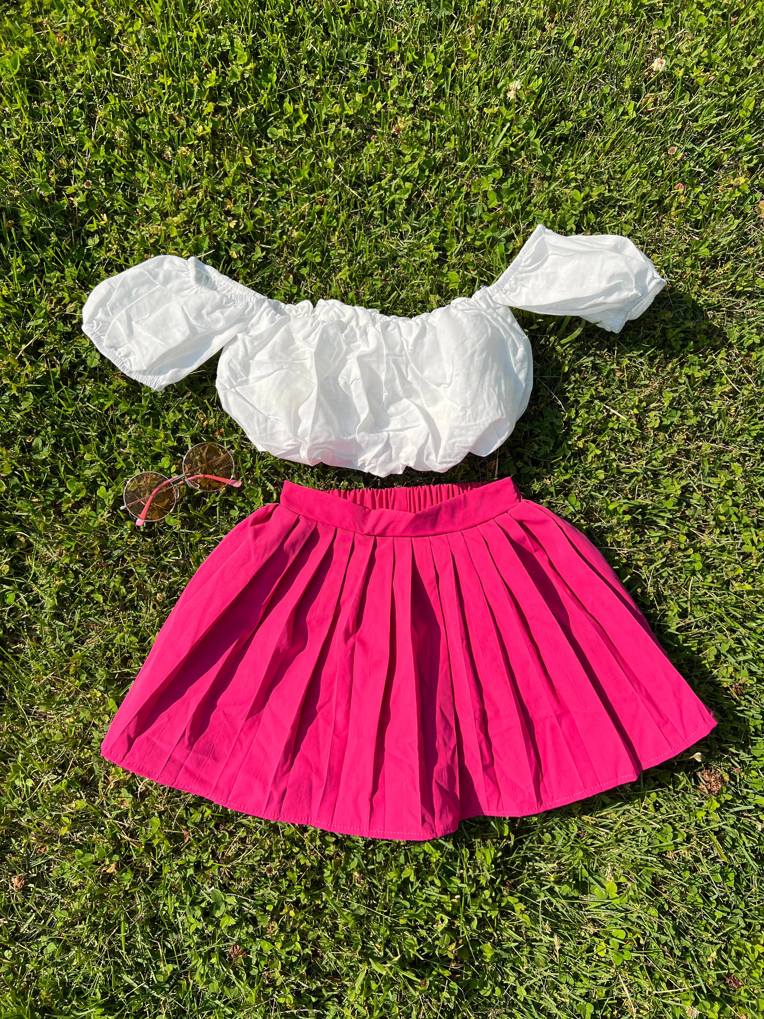 Olivia Pink Pleated Skirt