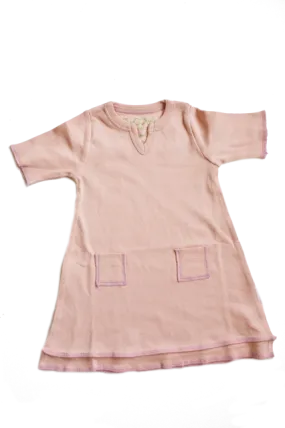 Organic Soft Rose Baby Tunic Pocket Dress