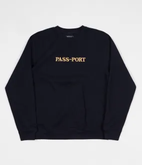 Pass Port Gold Official Embroidered Crewneck Sweatshirt - Navy