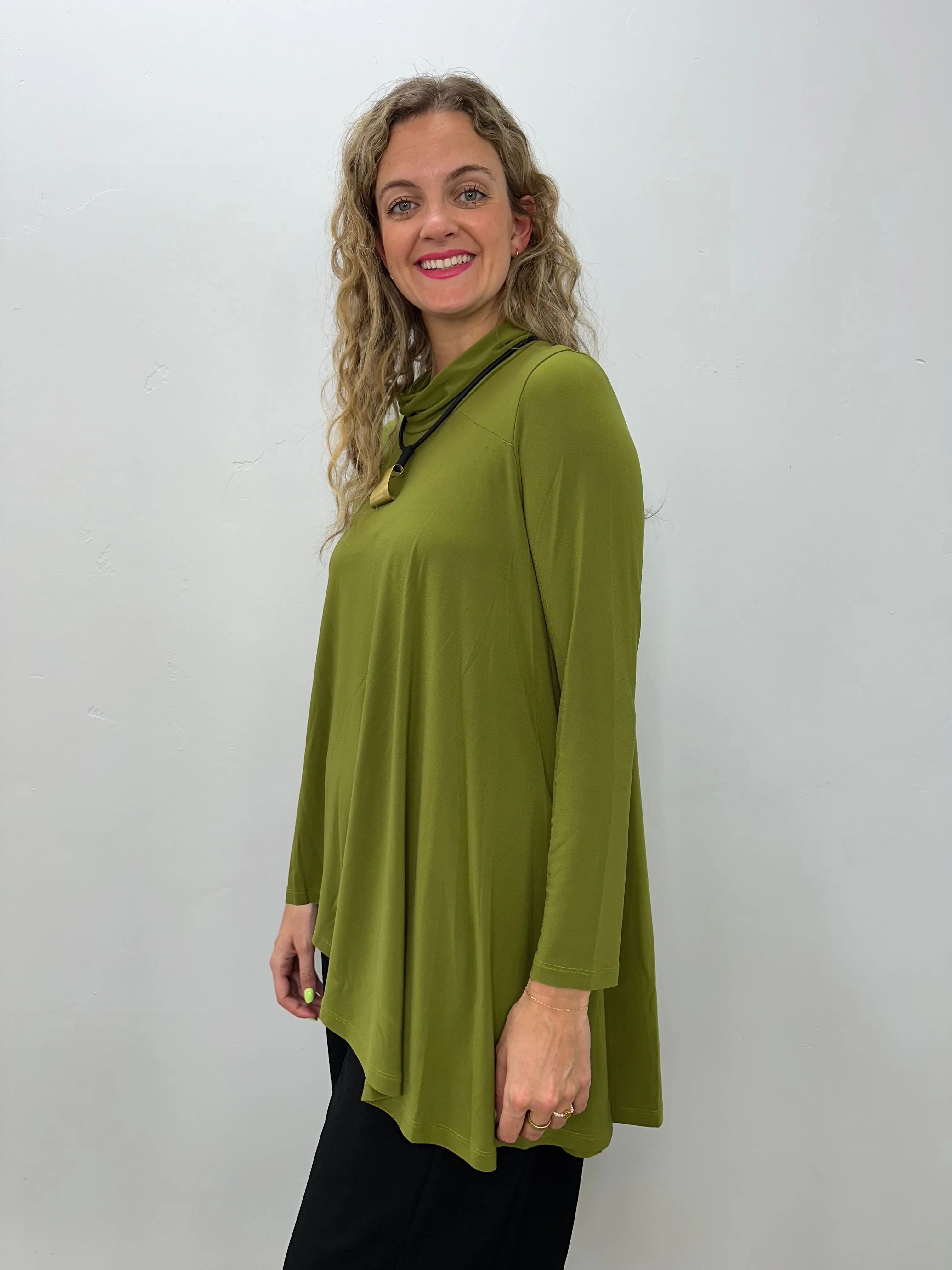 Pear Green Janira Asymmetrical Long Sleeve Top