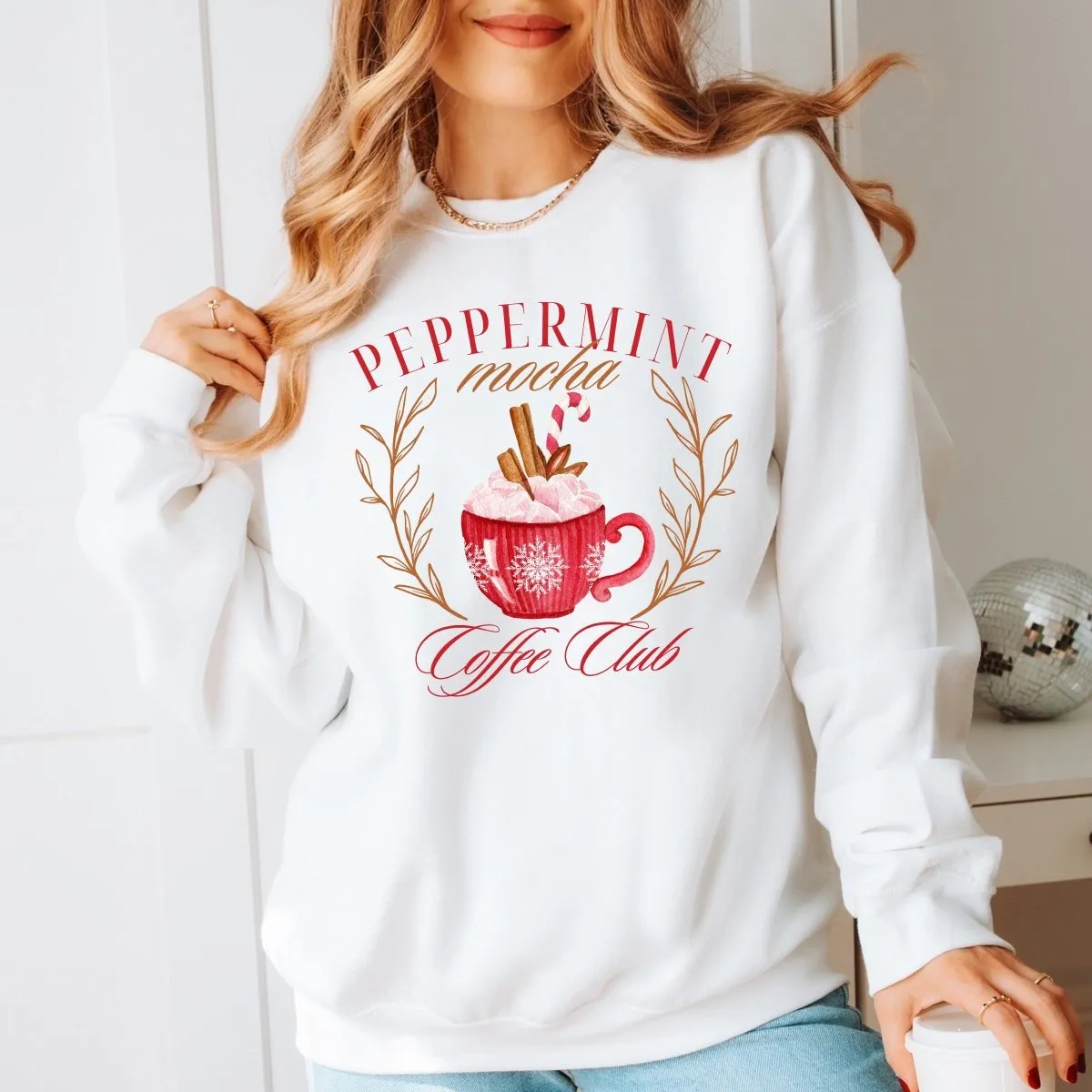 Peppermint Mocha Social Club Wholesale Graphic Sweatshirt - Fast Shipping