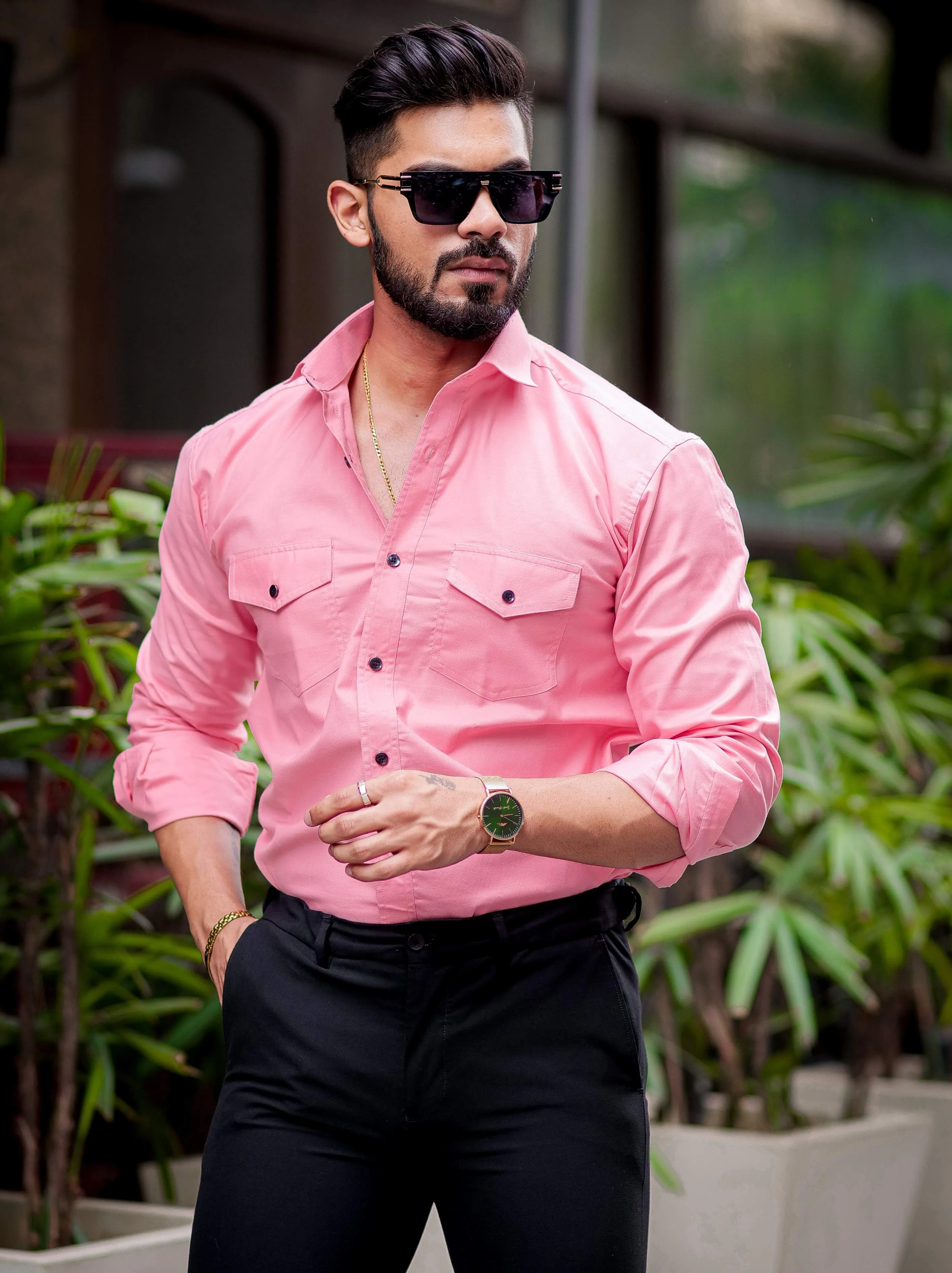 Pink Oxford Premium Cotton Over Shirt