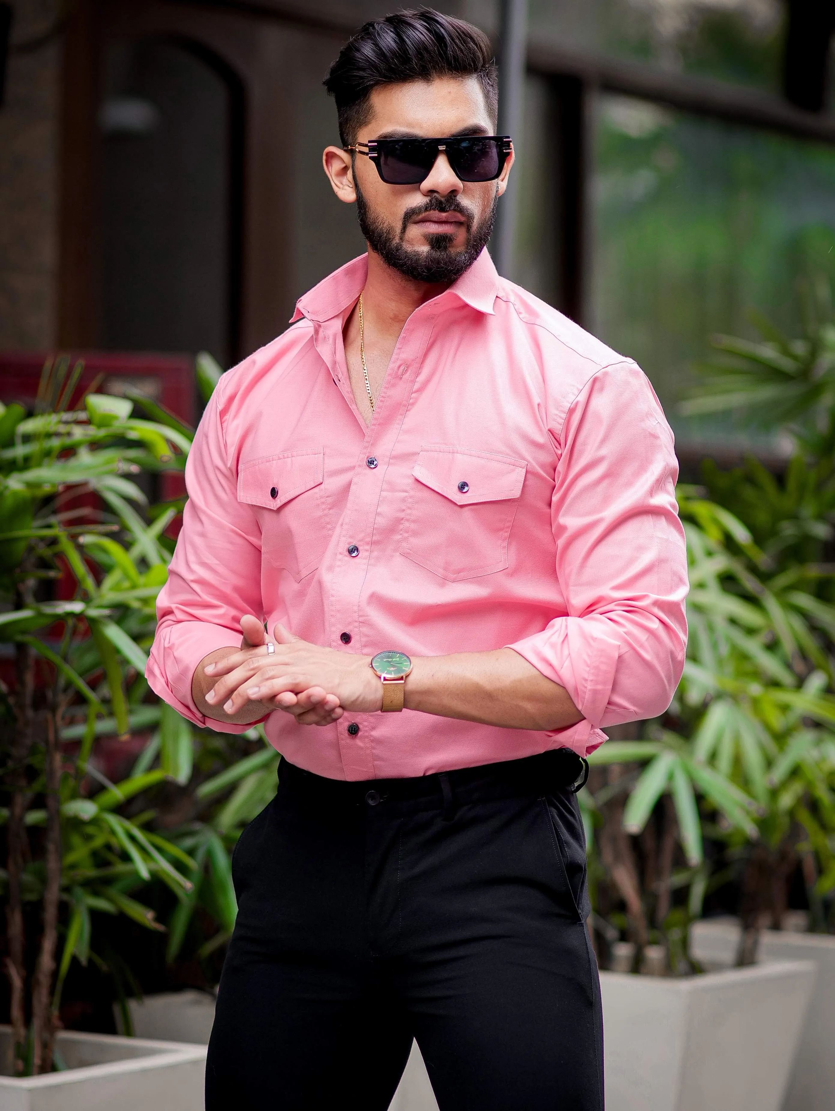 Pink Oxford Premium Cotton Over Shirt