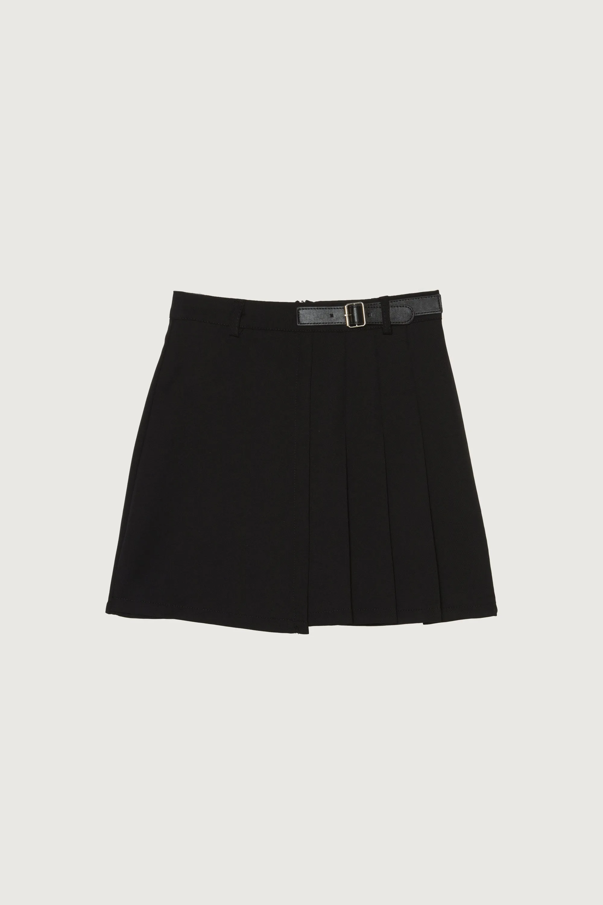 PLEATED MINI SKIRT WITH SIDE BELT