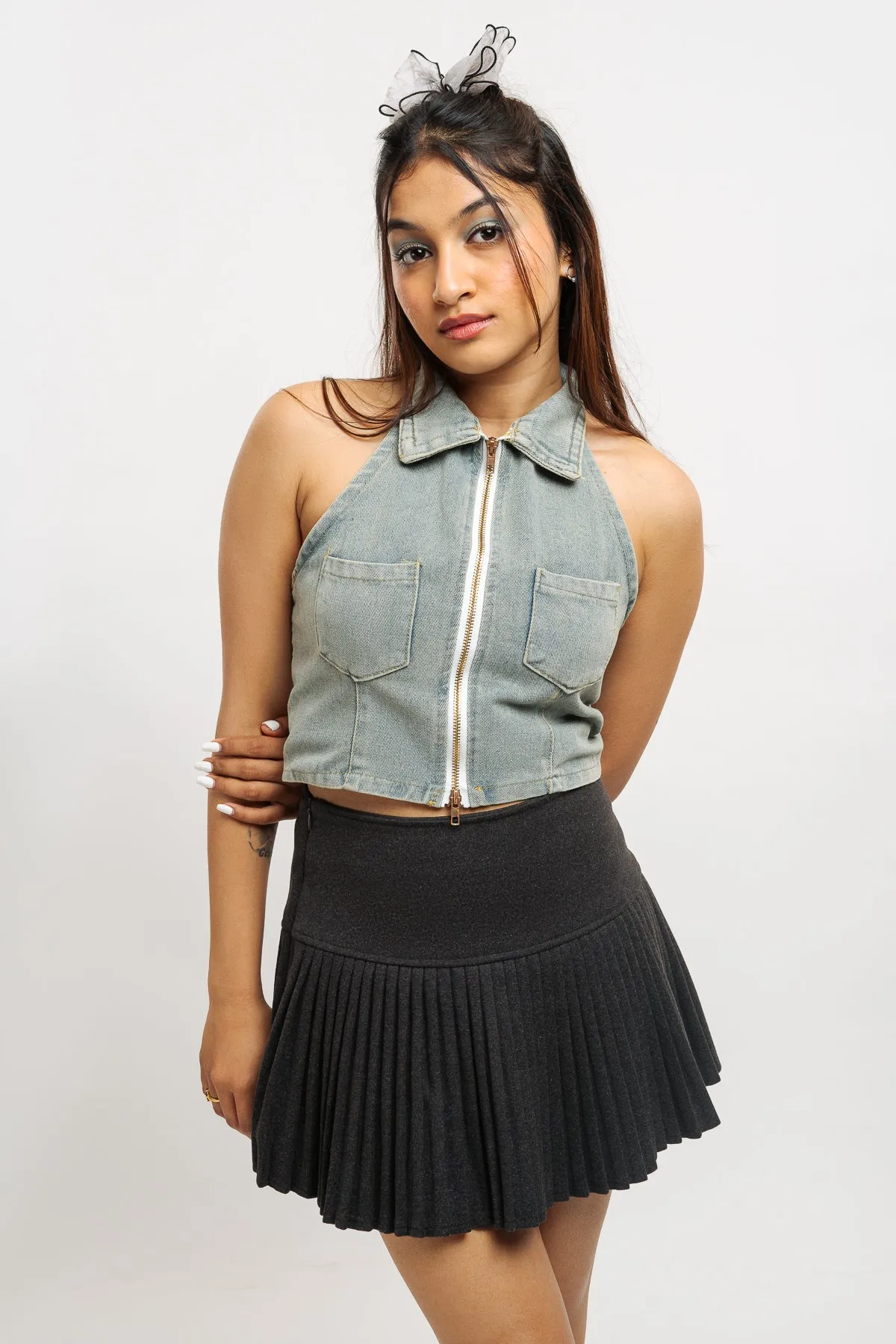 Pleated Mini Skirt