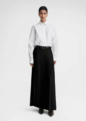 Pleated wrap skirt black