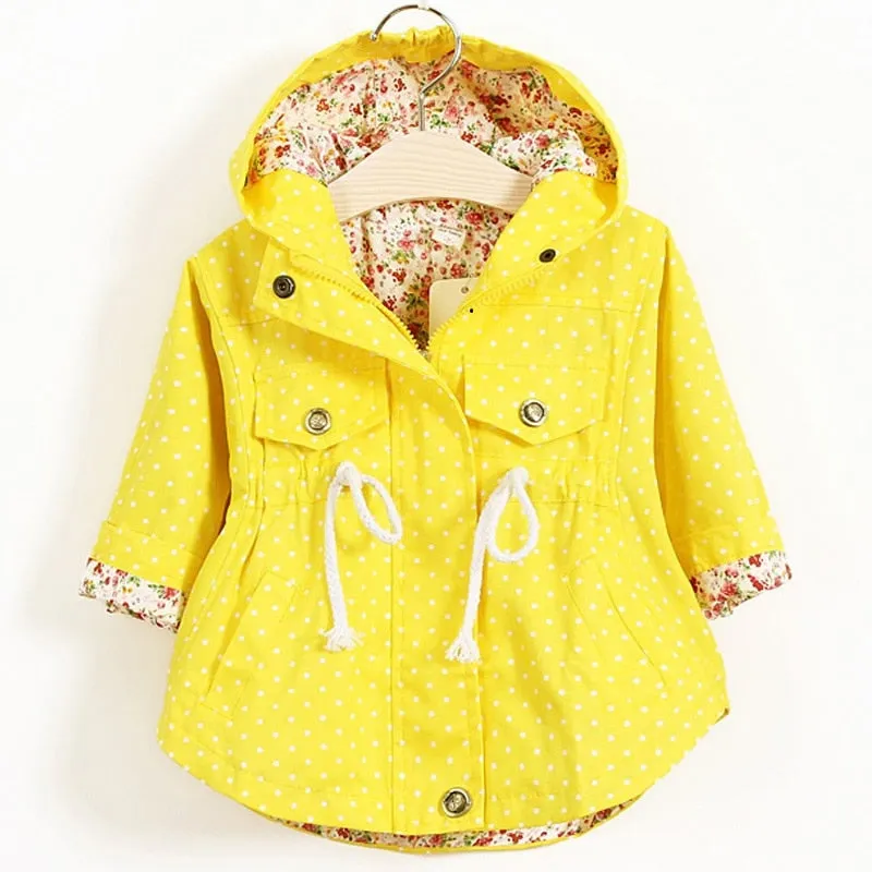 Polka Dot Floral Jacket, Size 1-5 Yrs