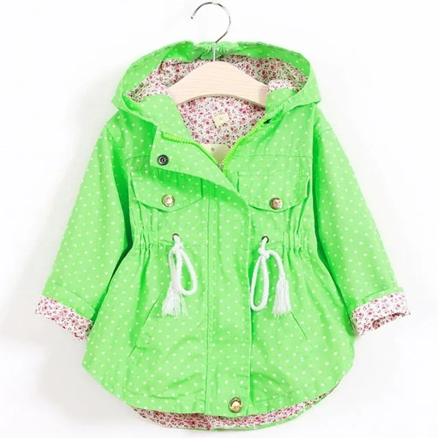 Polka Dot Floral Jacket, Size 1-5 Yrs