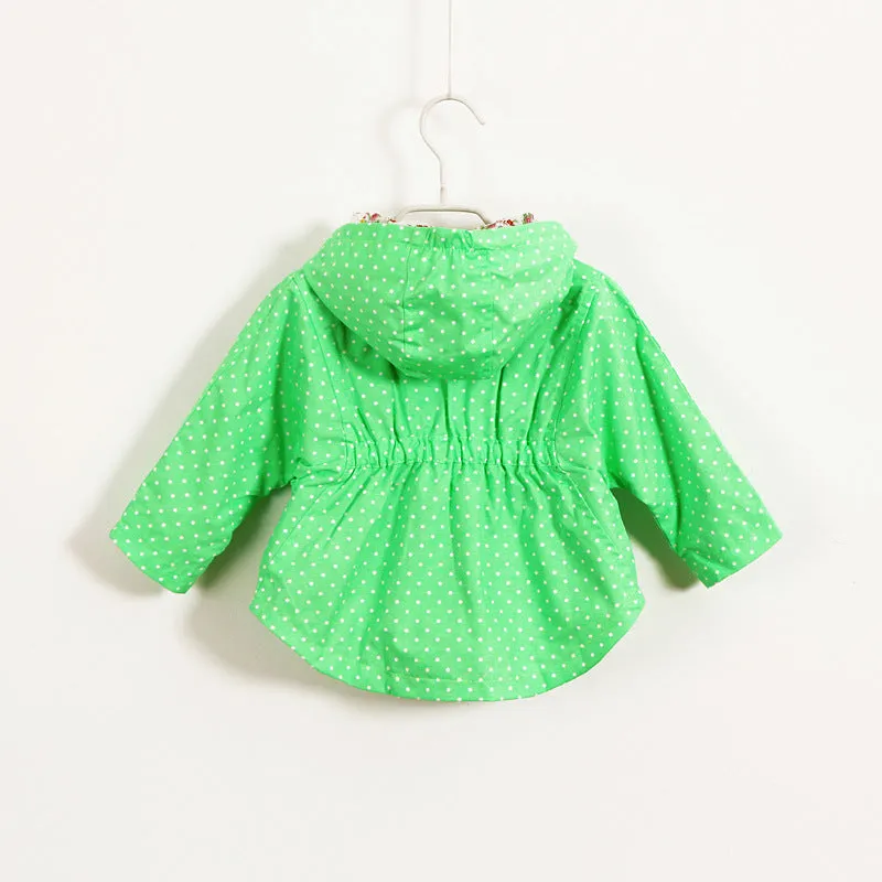 Polka Dot Floral Jacket, Size 1-5 Yrs