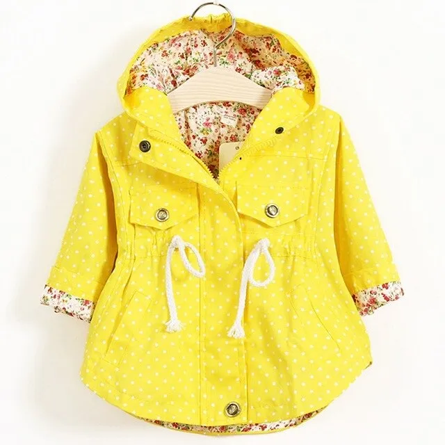 Polka Dot Floral Jacket, Size 1-5 Yrs