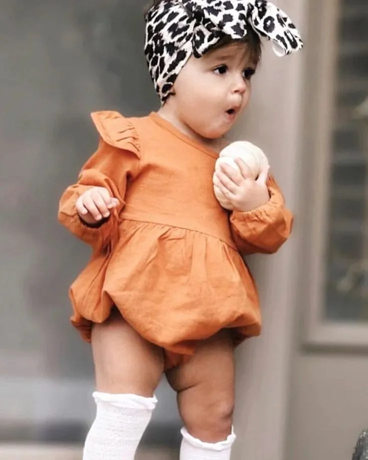 Pumpkin Spice Balloon Romper #100039